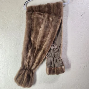 Bufanda Fran Fields Vintage Años 60 Visón Hecha en EE. UU. Marrón Claro Piel Genuina - Imagen 1 de 2