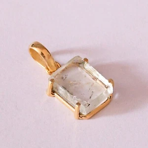 Artisan Handcrafted Raw Crystal Quartz Prong Set Drop Pendant Gift For Women - Picture 1 of 7