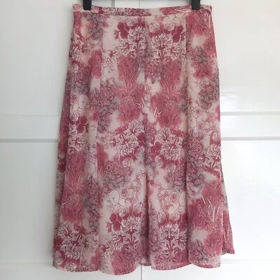 Autonomy Sheer Lined Floral Back Zip 18" Waist  A-line Long 33"  Skirt Size 18 - Image 1 of 4