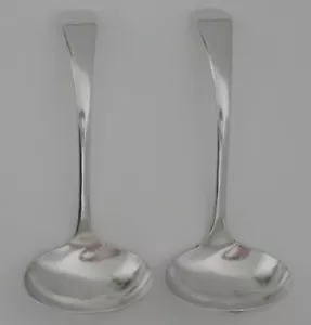 VINERS SHEFFIELD STERLING Silver Cream Sauce Ladles Set of 2 Vintage - Picture 1 of 9