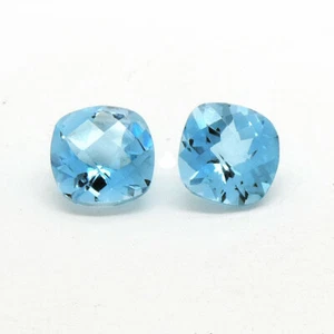 natural 5.60 cts swiss blue topaz gemstone 8X8X5 MM , square blue topaz gemstone - Imagen 1 de 4