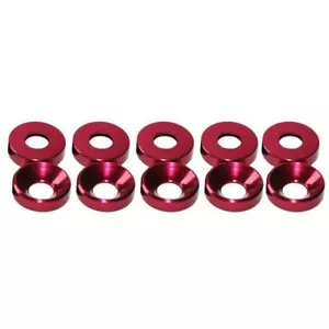 SpeedTek RC Aluminum Red Flat M4 Head High Load Spacers (10) - Picture 1 of 1