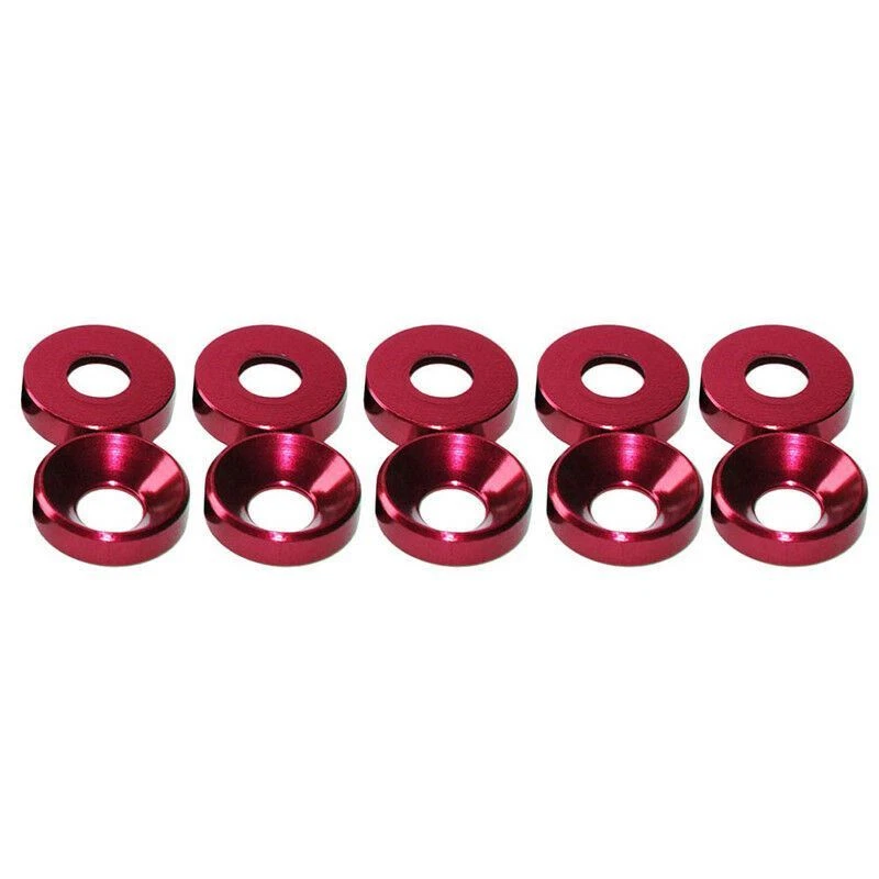 SpeedTek RC Aluminum Red Flat M4 Head High Load Spacers (10) - Image 1 of 1