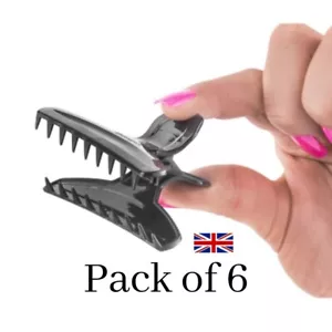 6 James London Butterfly Hair Clips Hairdresser Clamp Claw Grip Black Pink Brown - Picture 1 of 12