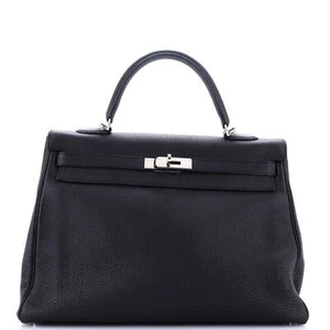 Hermes Kelly Handbag Black Togo with Palladium Hardware 35 - Picture 1 of 8