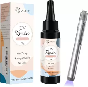UV Resin Kit with Light, 50G UV Glue Kit for Bonding, UV Resin with UV Flashligh - Picture 1 of 12