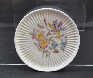 Vintage Raised Rim Design Blue Pink Yellow Floral Fruit Dessert Plate 5 1/2" P37 - Picture 1 of 1