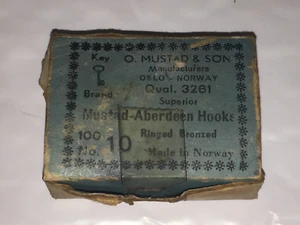 Mustad-Aberdeen Haken 3261 Nr. 10 Ringe Bronze Original Box Fliegenfischen Vintage - Bild 1 von 2