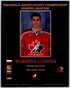 Roberto Luongo Authentic Autographed Signed Team Canada 1999 Pre NHL 8x10 Photo