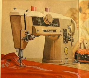 Simger Slant O Matic Sewing Machine 1959 Vintage Two Page Print Ad Slant - Picture 1 of 2