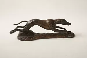 Bronze Greyhound Dog Statue (UC4) Running Figurine (JSF6) Good Rich Patina - Picture 1 of 7