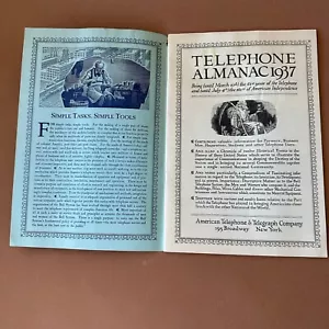 Telefon ALMANAC 1937 Broschüre für Glockensystem Abonnenten - Bild 1 von 10