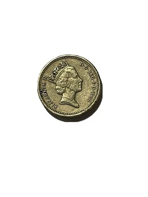 Preowned- Rare 1993 British One Pound Coin “DECUS ET TUTAMEN” Error - Image 1 of 4