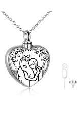 Sterling Silver  Heart Shaped Urn Necklaces for Ashes for Women Men New