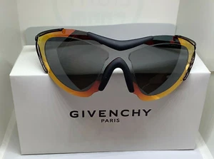 GIVENCHY GV7013/S R9PP8 BLACK/ORANGE-RED FLASH/GREY SUNGLASS MASK VISOR RUNWAY - Picture 1 of 12