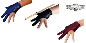 Champion Pool Cue Stick Glove- Wear On righthand( Purple,Black, Dark Blue, Wine) - Picture 1 of 10