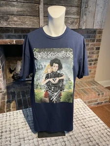 edward scissorhands Tee Shirt Size Large Navy Blue Jonny Depp - Picture 1 of 4