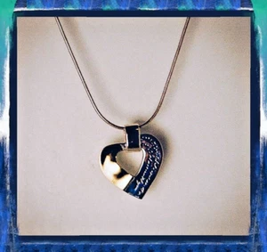 BB Becker 14K Gold & Silver Quote Pendant Necklace "BEAUTIFUL VIEW" 864-Q163 NOS - Picture 1 of 4