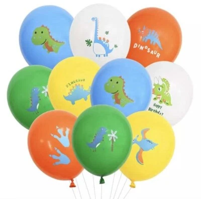 Globos DINOSAURIO x10 Decoraciones Fiesta Cumpleaños Globo Látex Niños Niñas Foto 1 de 4