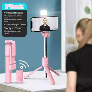 Selfie Stick Tripod Remote Desktop Pink Stand Cell Phone Holder: iPhone/Samsung - Photo 1 sur 2