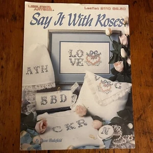 Leisure Arts #2110 SAY IT WITH ROSES Alphabet Heart Love Cross Stitch Patterns - Picture 1 of 5