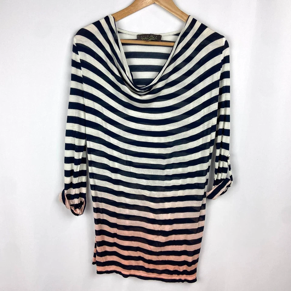 Camiseta Charlotte Tarantola Dip Dye Talla S Azul Marino Ombre Cápsula Preparación Costera Foto 1 de 4