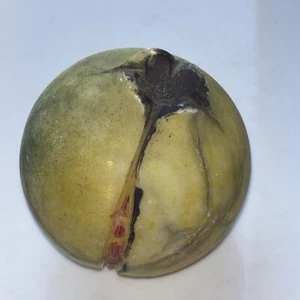VINTAGE Alabaster POMEGRANATE Detailed Italian ITALY Carved Stone 3” Fruit MCM - Picture 1 of 11