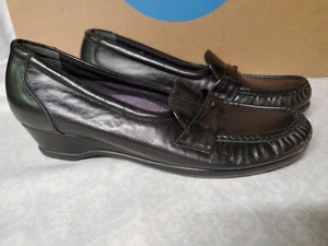 Mocasines Sas Tripad Comfort Talla 9 S Delgados Más Fácil Negros Sin Cordones Cuña Baja Cuero - Imagen 1 de 6