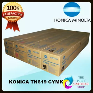 Konica Minolta A3VX150 A3VX250 A3VX350 A3VX450 C1060 C1070 TN619 CYMK TONER SET - Picture 1 of 1