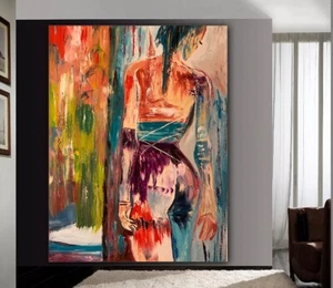Richter Style Original Abstract Oil Painting On Canvas 100x80cm Morning Nude - Picture 1 of 21