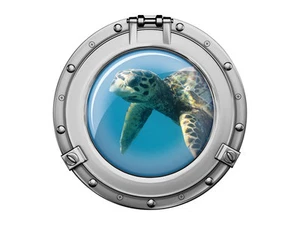 Pegatina de pared pegatina pegatina de pared para baño ojo de buey tortuga mar - Imagen 1 de 2