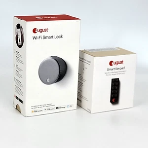 August - Wi-Fi Smart Lock Silver ASL-05 (Open Box) and 4th Gen Keypad Sealed NIB - Picture 1 of 6