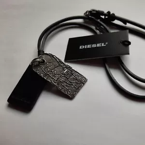 Diesel Herren Leder Halskette JUDE schwarz / silberfarben - Bild 1 von 3