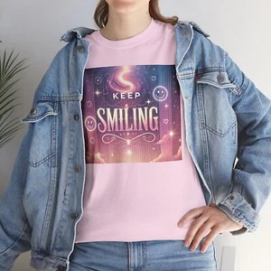 Keep Smiling Tee, Positive Vibes Shirt, Comfortable Casual Top, Gift for - Foto 1 di 6