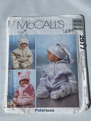 Baby Infants Boy Girl Bunting Hat McCalls CUT Pattern Size XL 22-24lbs M2977 - Image 1 of 2