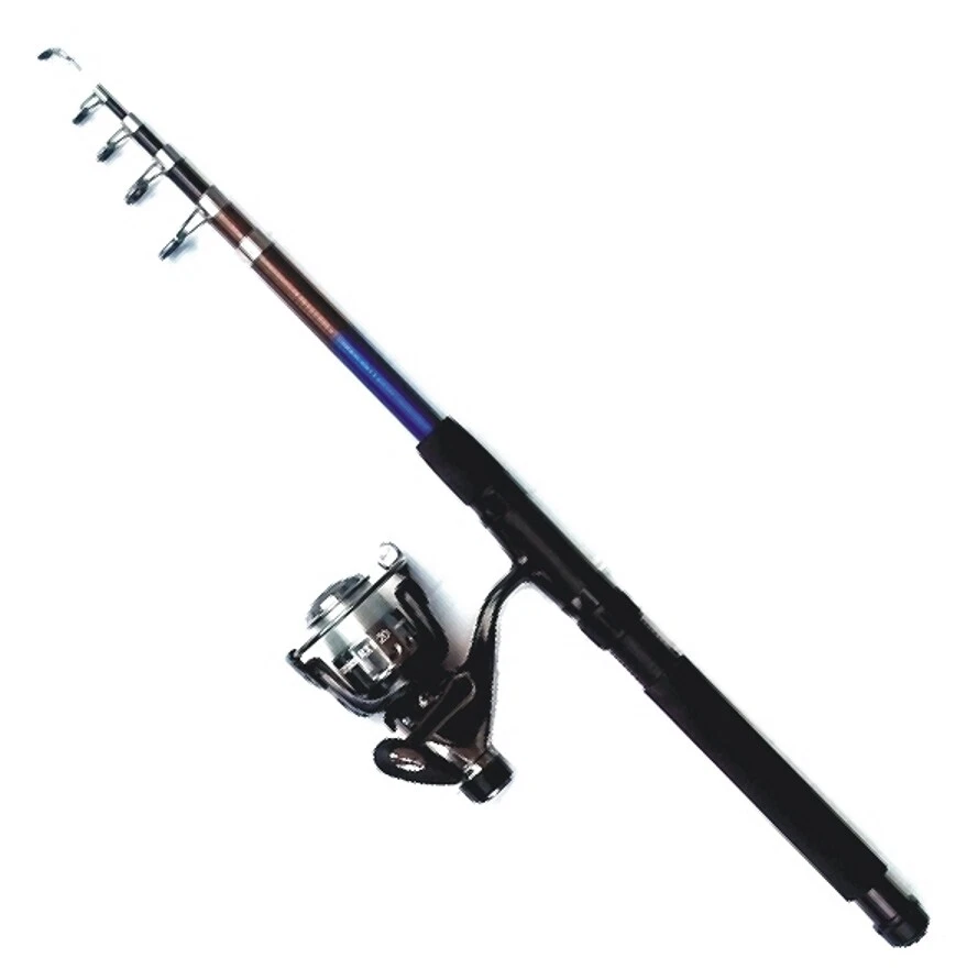 RUMPOL SKORPION Teleskop Angelset 270cm Stationärrolle mit Schnur Wg. bis 60 g Angelausrüstung