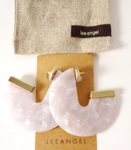 Pendientes de aro Lee Angel para mujer brillantes craquelados anchos en U nuevos con etiquetas 89 - Imagen 1 de 8