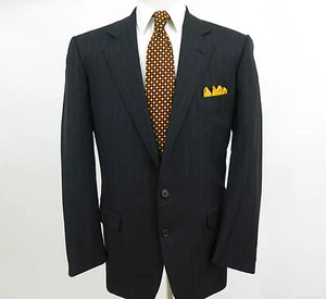 Corneliani Men's Pure Wool Black Striped Italian Blazer Jacket Sport Coat 42 L - Picture 1 of 12