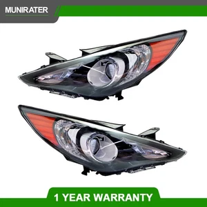 Right & Left Side Headlights Headlamps Black Housing For 2011-2014 Hyundai Sonat - Picture 1 of 10