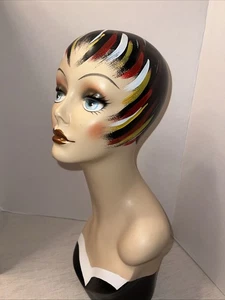 Kostüm Stil bemalt Erwachsene weibliche Schaufensterpuppe Kopf Display 19" Deko - Bild 1 von 5