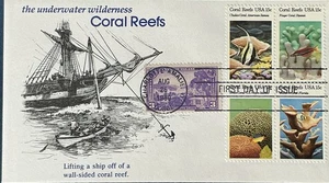 KMC Venture 18330A Coral Reefs Charlotte Amalie w/ vintage Virgin Islands Stamp - Picture 1 of 1
