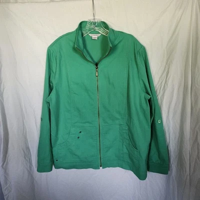 Allison Daley Green Full Zip Jacket - Women's Size 16 - Image 1 of 4