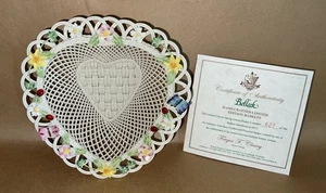 Belleek Irlsh Porcelain Spring Annual Flower Woven Basket Lmt Ed w/ COA 2012 - Picture 1 of 24