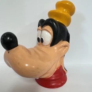 Salvadanaio Vintage 1971 Walt Disney Pippo Busto Testa Gioco Pal Plastica 10,5” No Stop - Foto 1 di 12