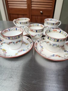 Minton Porcelain A4807 Minton Rose Demitasse Cups and Saucers 5 Cups 4 Saucers - Picture 1 of 15