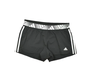 Adidas Primegreen AEROREADY Women's Athletic Shorts Size M Black White Stripes - Image 1 of 4