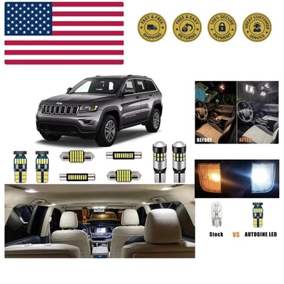 Kit de 15 luces LED interiores blancas para Jeep Grand Cherokee 2011 2012 2013... Foto 1 de 4