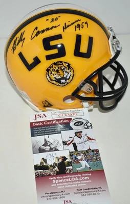 BILLY CANNON AUTOGRAPHED THROWBACK MINI HELMET LSU TIGERS HEISMAN 1959 JSA - Image 1 of 4