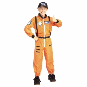 Astronaut Cosmonaut Spaceman Orange Suit Uniform Boys Costume S - Picture 1 of 1
