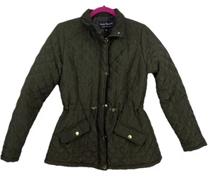 Jason Maxwell Womens Quilted Green Jacket Size M Zip Front Drawstring at Waist - Picture 1 of 9